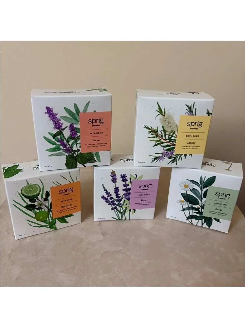 Sprig Bath Bombs with Botanical Scents NIB Choose One